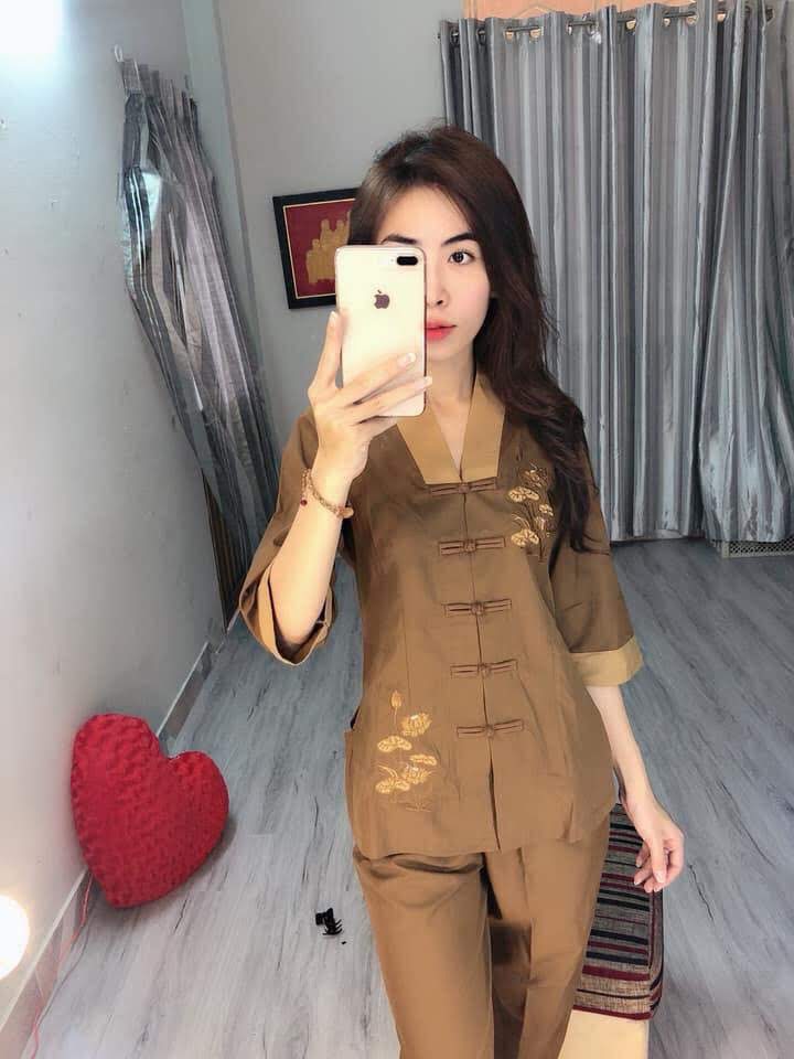 [HCM]Đồ lam đi chùa nữ đồ phật tử áo lam đi chùa mẫu La hán phối