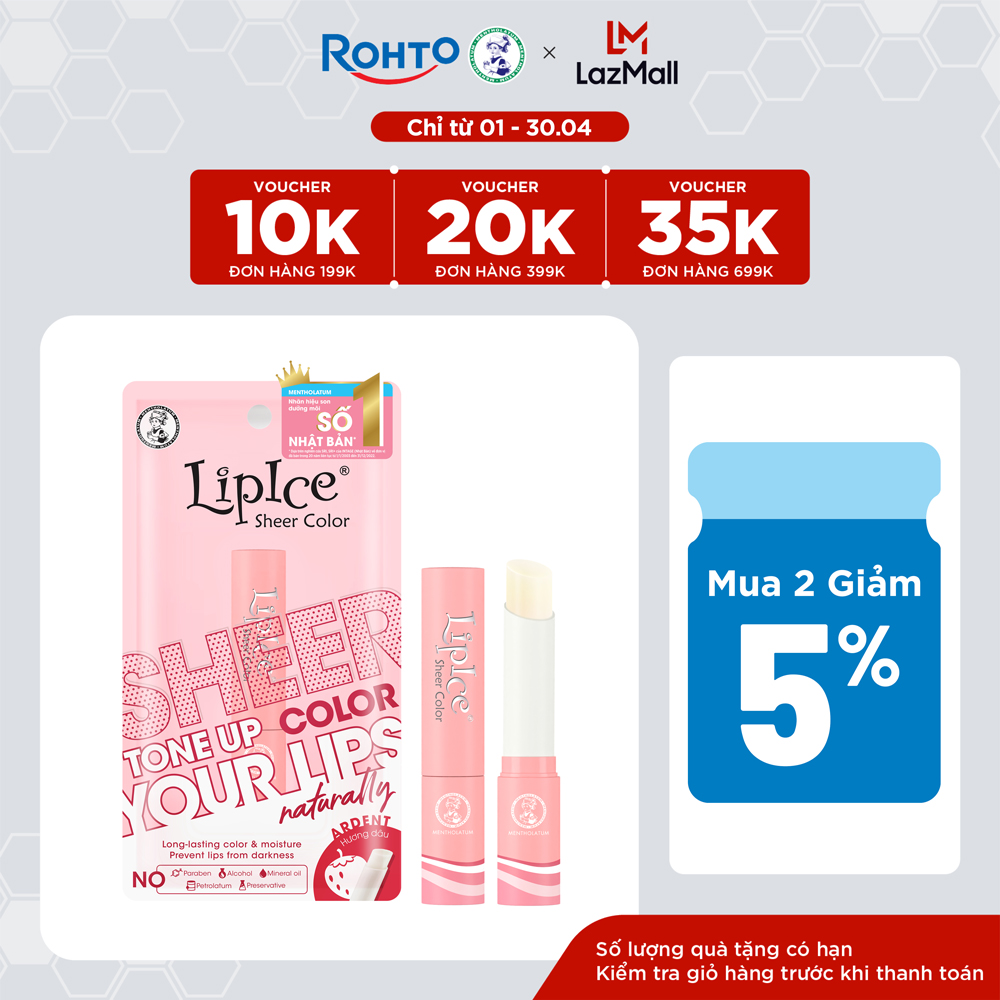 Son dưỡng môi hiệu chỉnh ửng hồng tự nhiên Lipice Sheer Color 2.4g