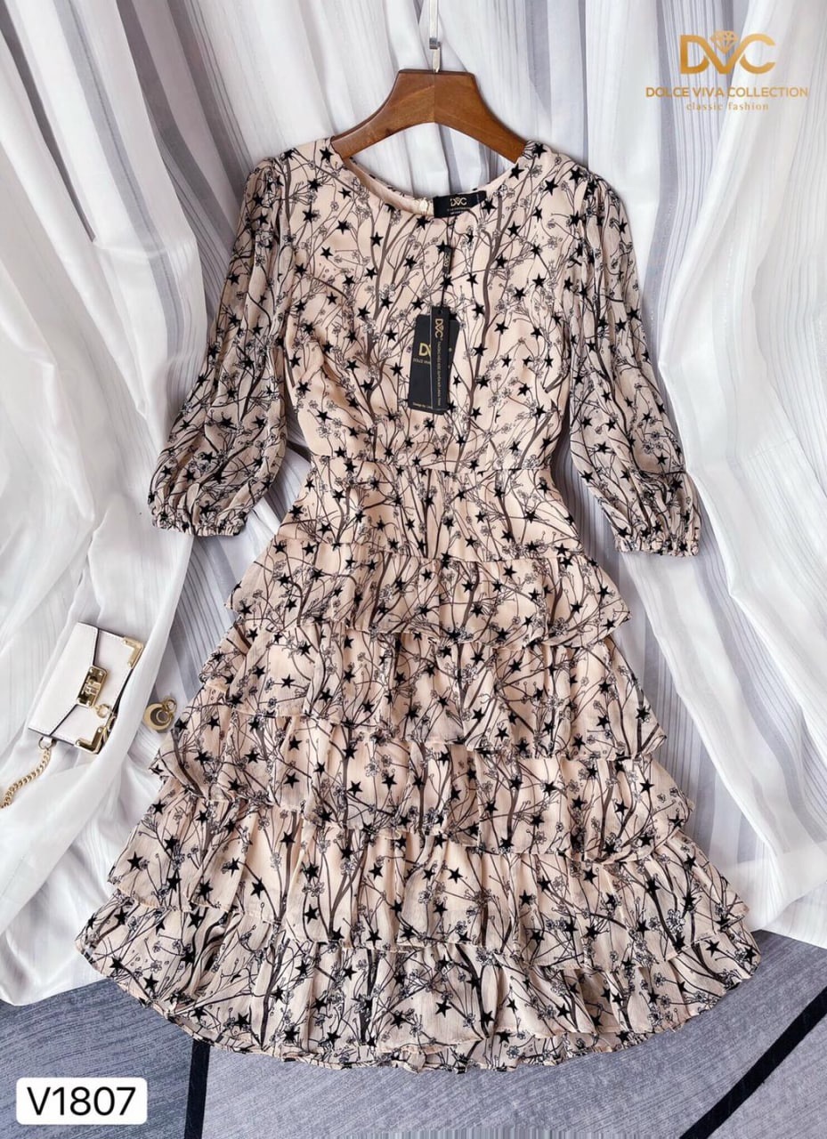 Đầm xoè vintage V1807 Mydushop