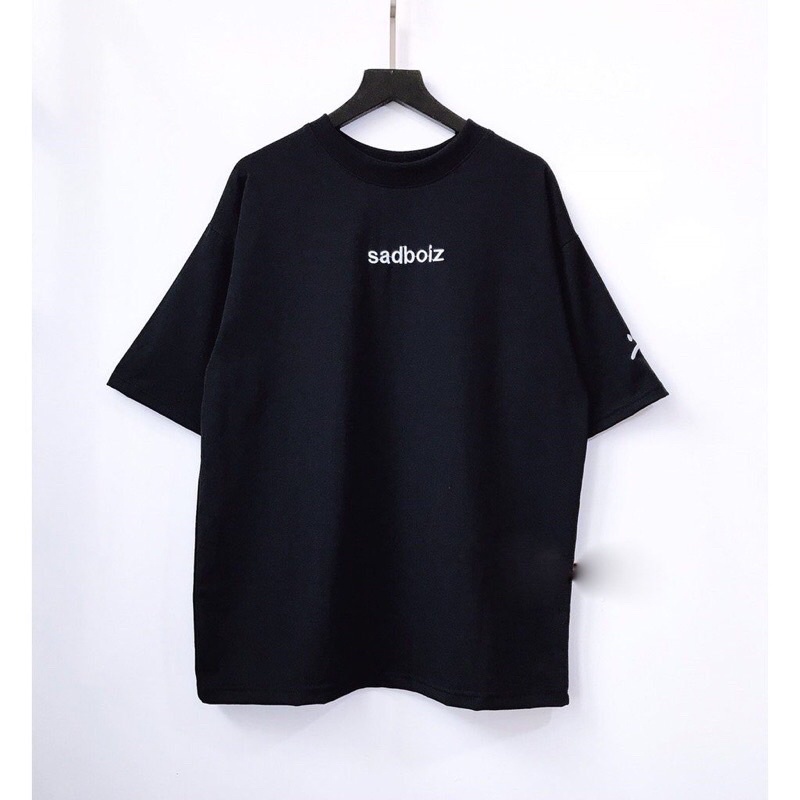 [FREESHIP] áo phông tay lỡ sadboiz màu đen chữ trắng giá rẻ
