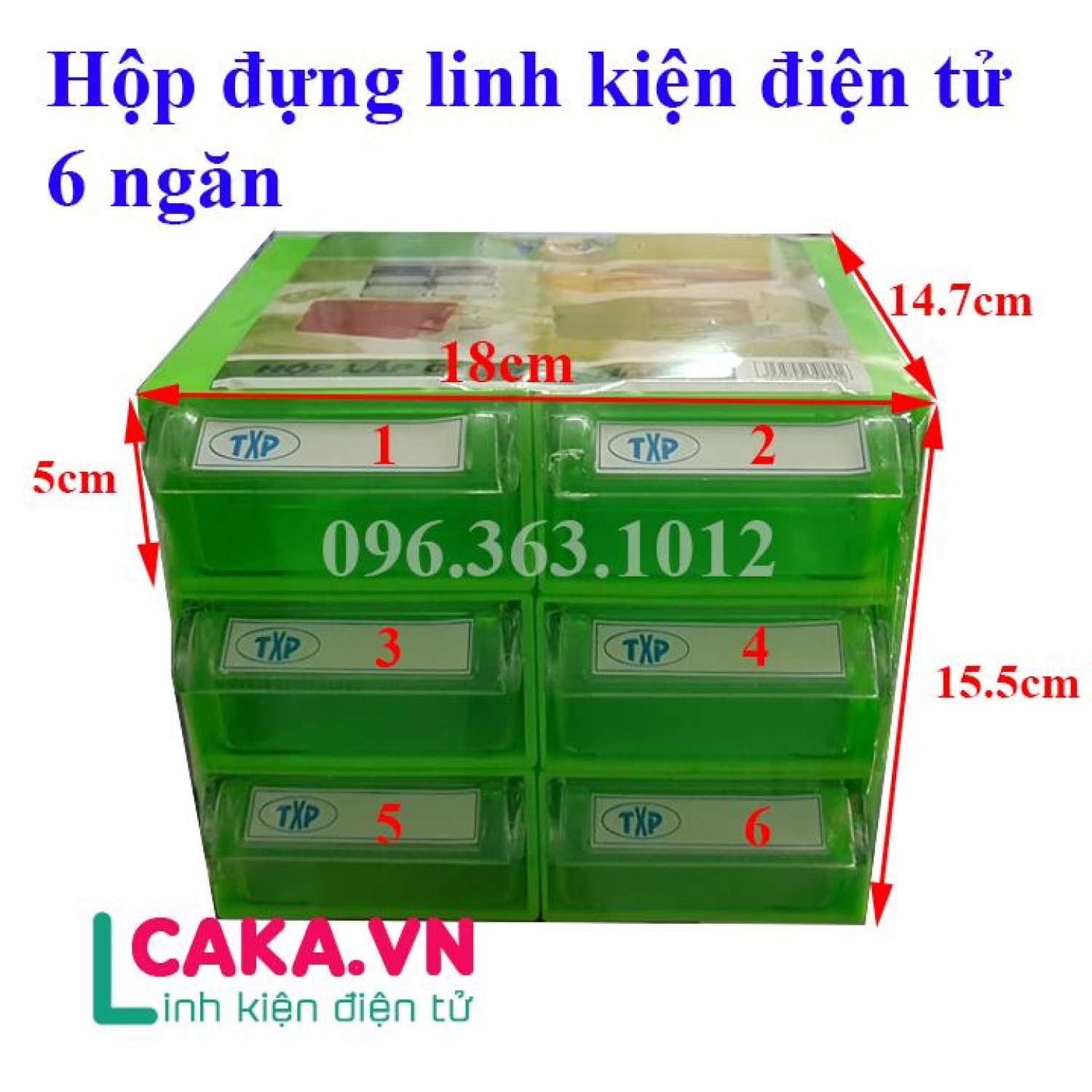 Hộp đựng linh kiện điện tử 6 ngăn