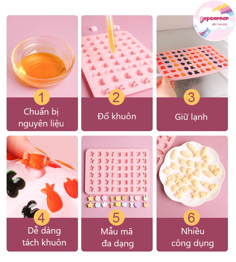 Khuôn silicon làm kẹo dẻo kẹo chip chip chocolate