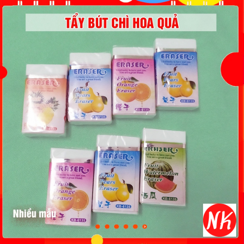 Tẩy bút chì hoa quả cho bé (3 chiếc)