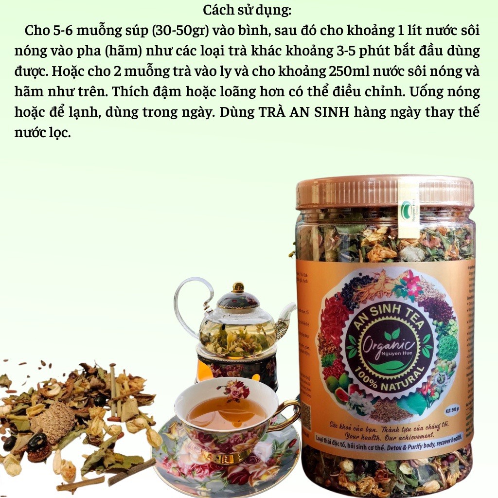 Trà An Sinh Organic thanh lọc cơ thể ( hộp 500gr)