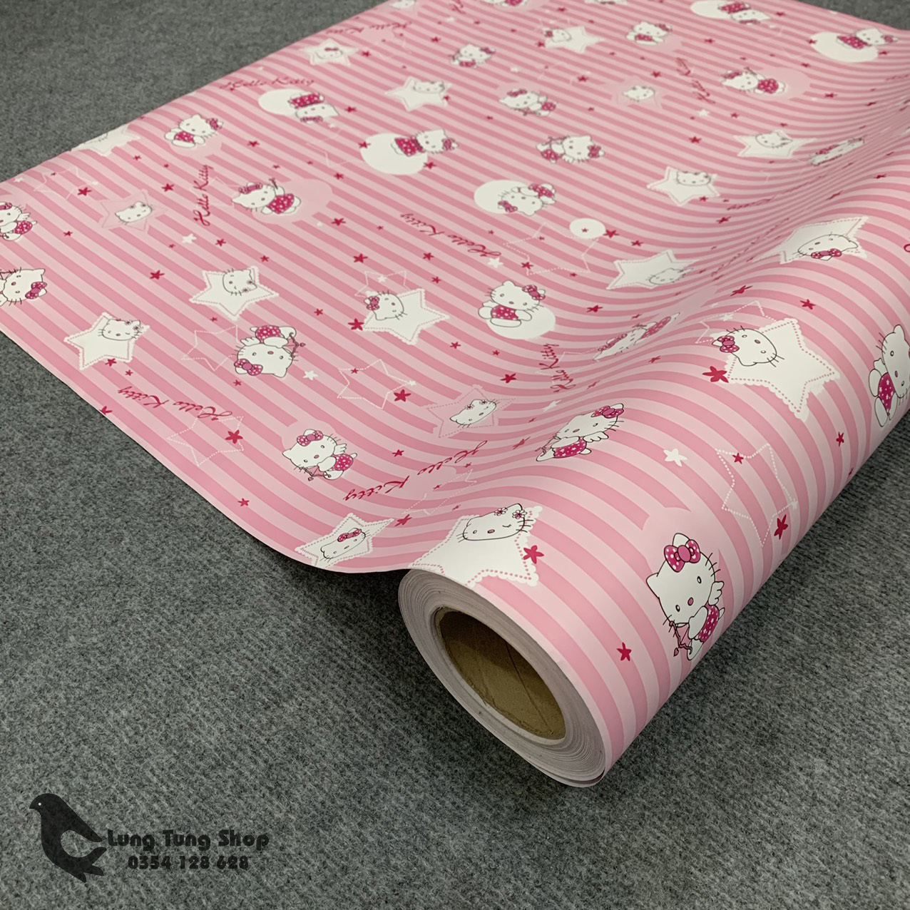 [HCM]Decal hình hello kitty - Giấy dán tường có sẵn keo màu hello kitty