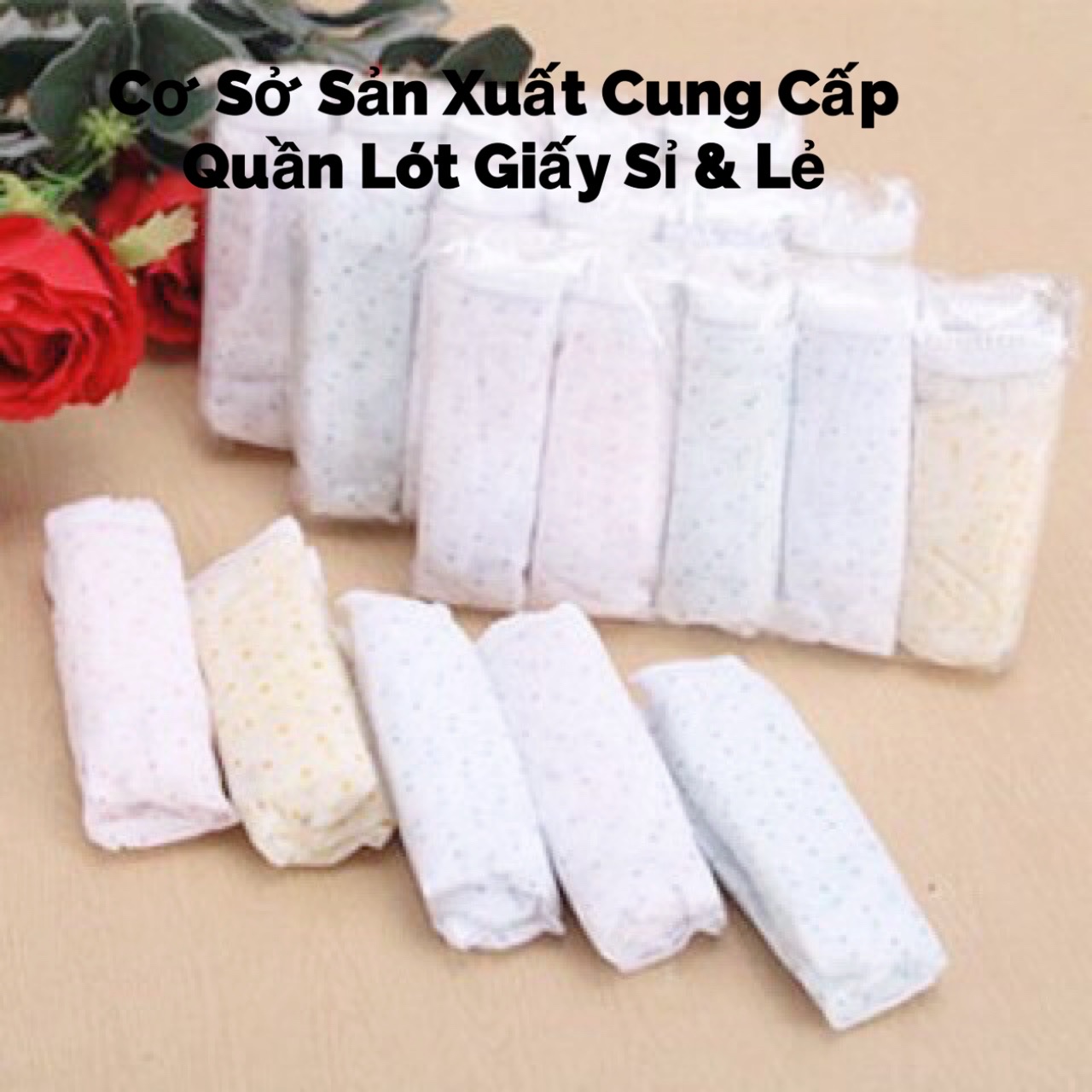 Quần Lót Giấy Happy Days Hồng sử dụng 1 lần 1 gói 5 chiếc (MSP: Đáy Liền - 1lớp đáy)