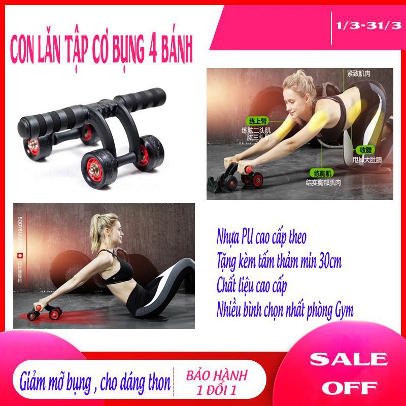 Cây Lăn Tập Bụng, Thiết Kế Chắc Chắn Và Có Vân Ma Sát Chống Trơn Khi Tập