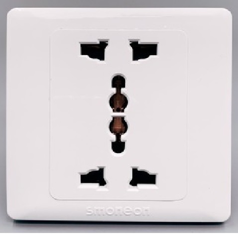 Mặt ổ cắm 6 lổ đa năng10A 250V