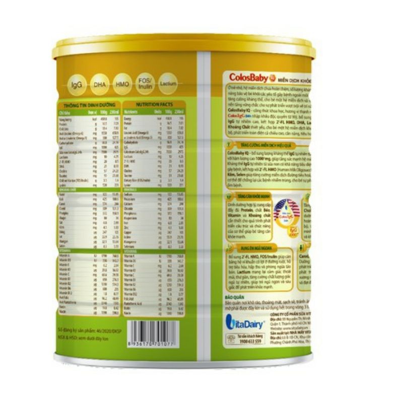 Sữa ColosBaby BIO số 2 800G (2 tuổi trở lên)