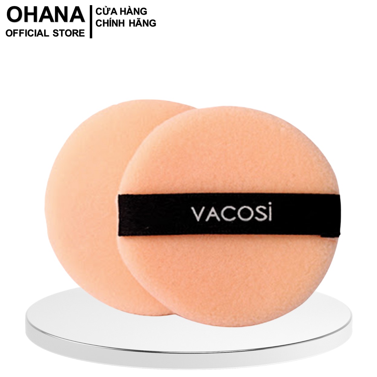 Bộ 2 Bông Phấn Khô Vacosi Tròn, Nhỏ - BP01