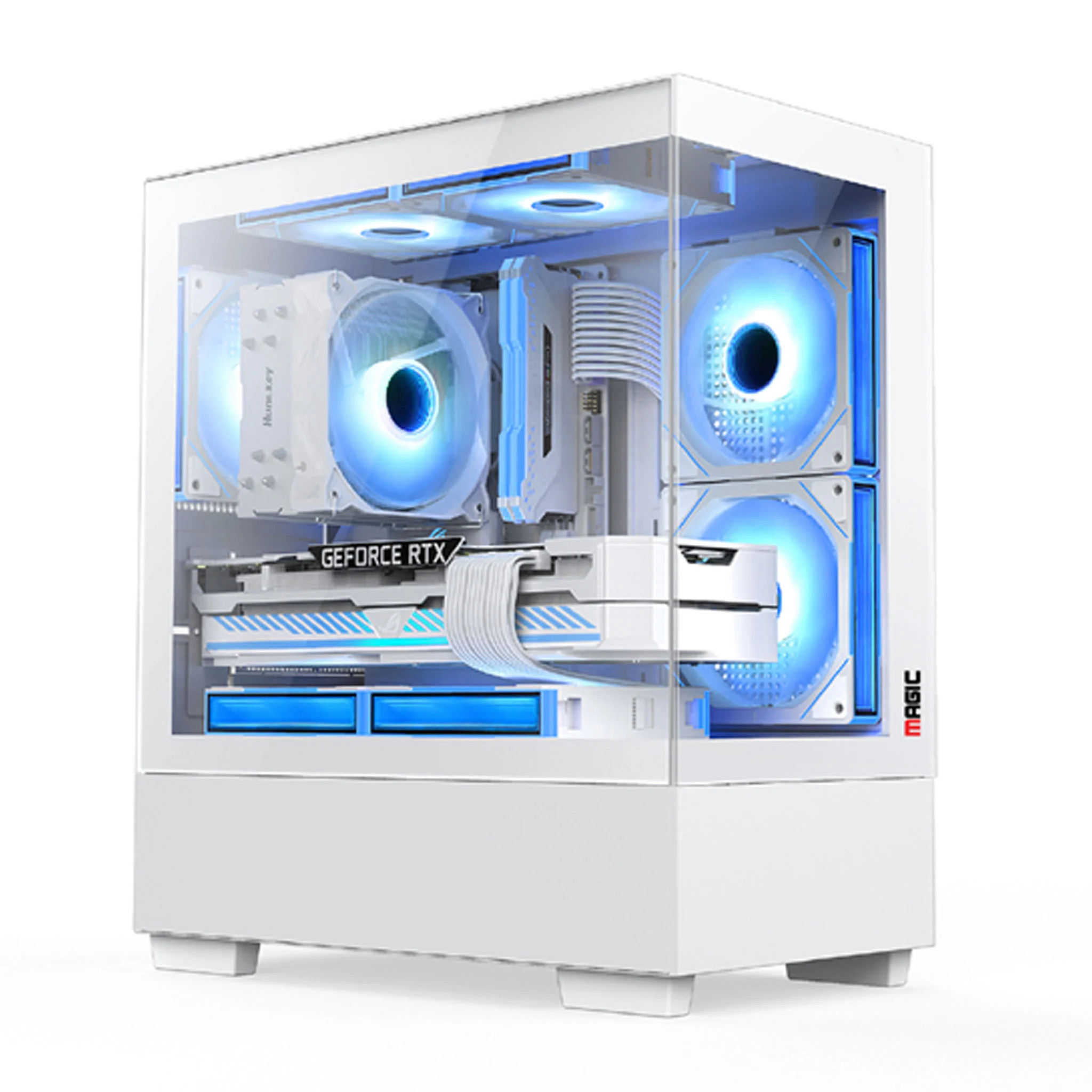 Vỏ Case Máy Tính cực đẹp bể cá mini ( No fan / Black / White / MATX / ITX/3 Fan)