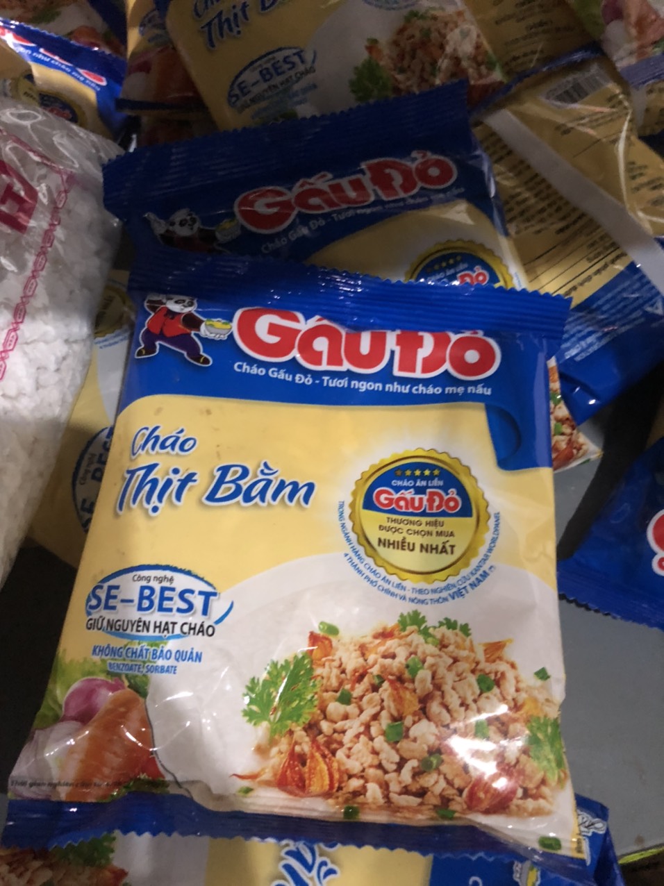 10 gói cháo thịt bằm gấu đỏ 50g. Date 12.2021