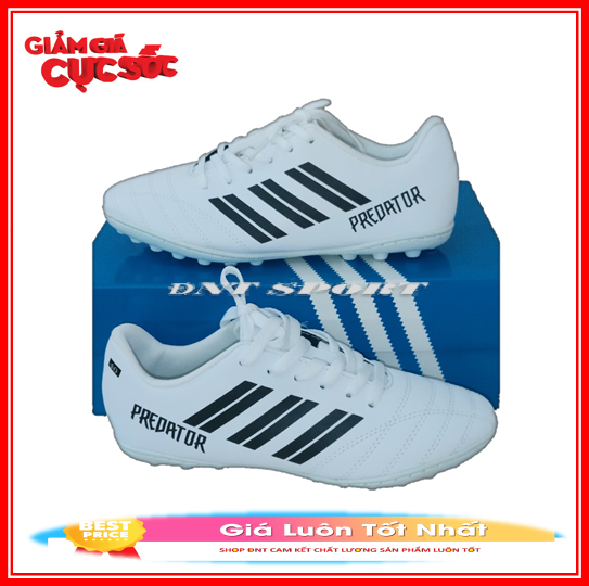 giày đá bóng sân cỏ nhân tạo predator 3 sọc, mẫu mới 21 đế cao su đã khâu full