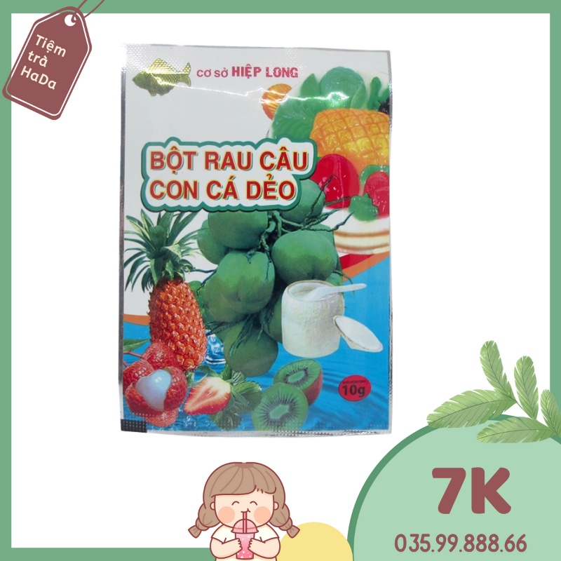 Bột thạch rau câu con cá dẻo gói 10g topping Trà sữa Trà Hoa Quả