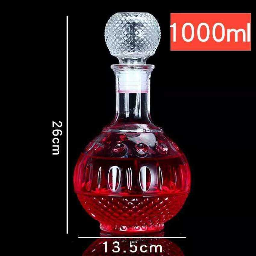 Glass Bottle 1000ML – Ground Shape – Dot Design – A3 pattern – 1 bottle