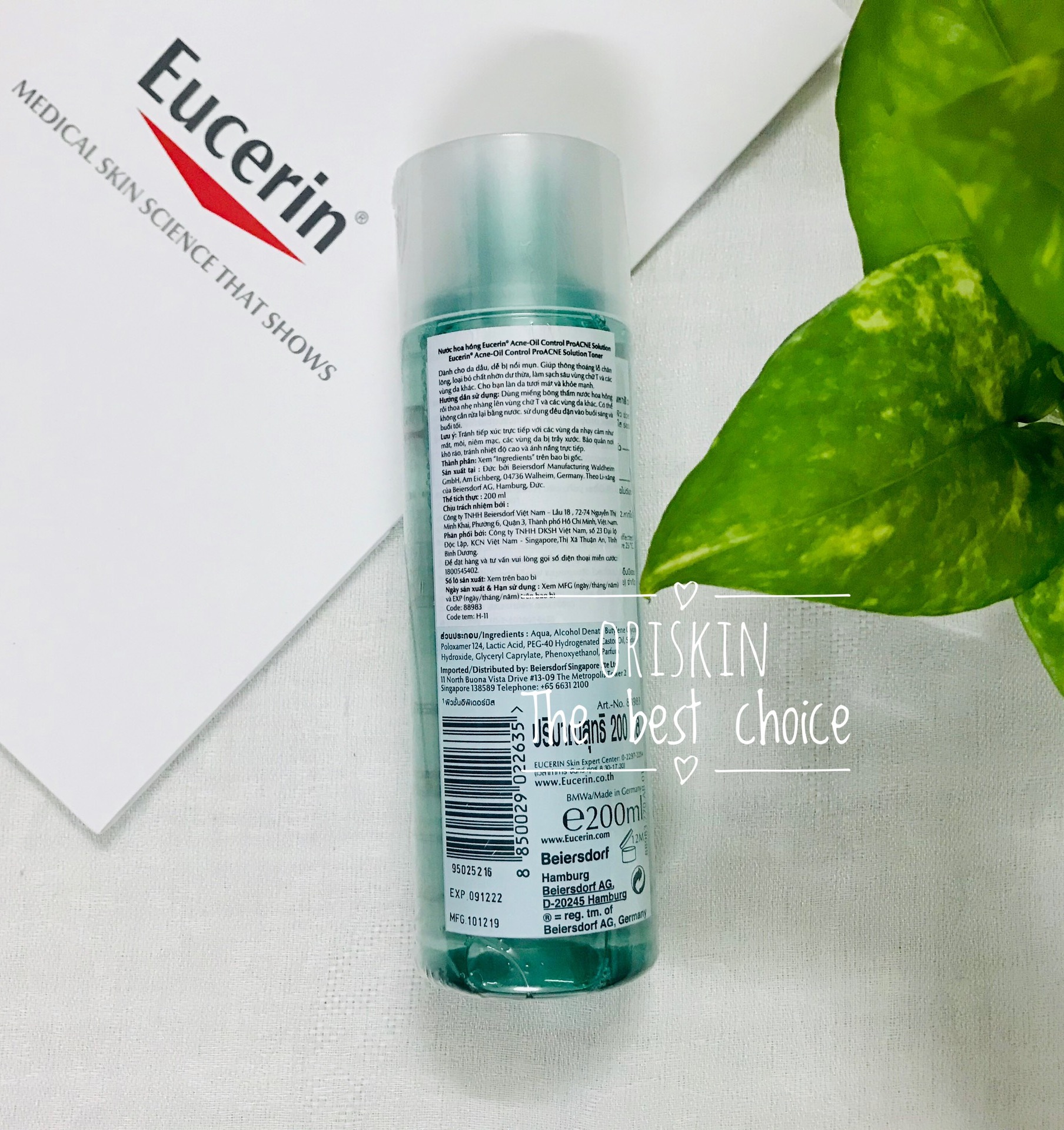 EUCERIN NƯỚC CÂN BẰNG TONER DÀNH CHO DA MỤN 200ML
