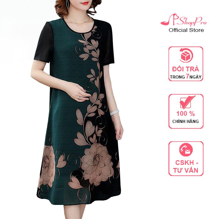 Shoppro-shaped real-dress suông middle age dress kind bigsize female middle-dress for middle-aged mother U50 U60-fashion middle-aged female-3209 3280 3318 3274 3303 3309 3313