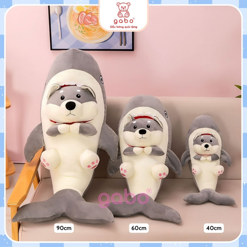 gấᴜ Bông Cá Mập Mặt Chó, Cá Mập Mặt gấᴜ Siêu cute, có khoá kéo