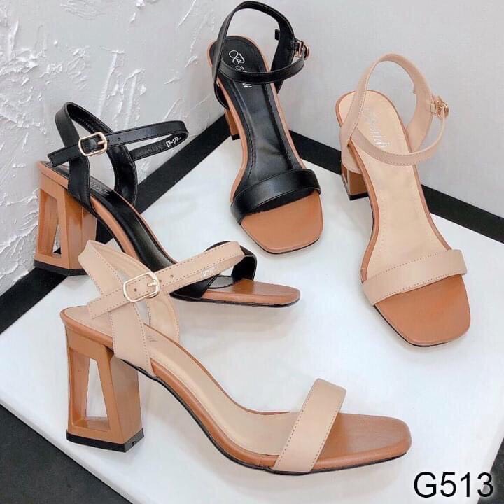 [HCM][ẢNH THẬT] Giày cao gót sandal 7 phân quai bản