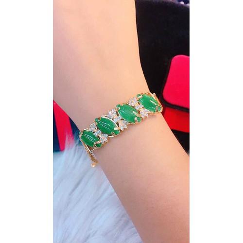 LẮC TAY ĐÍNH ĐÁ CẨM THẠCH MẠ VÀNG 18K
