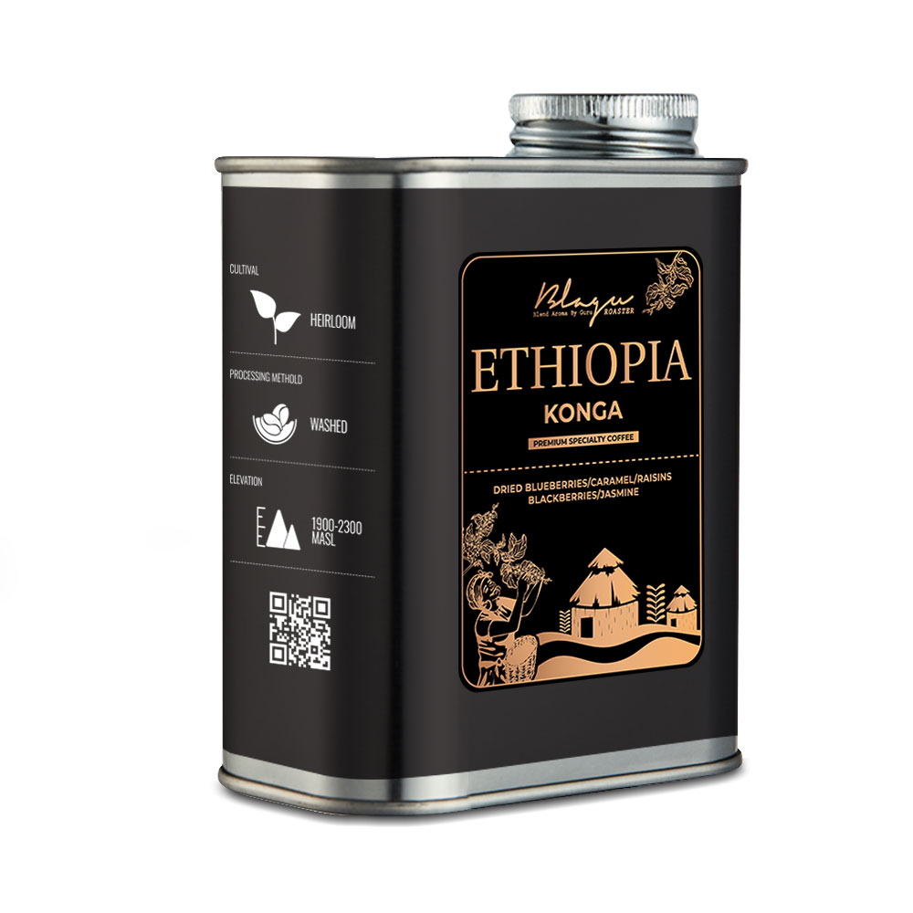 Premium Cà Phê Blagu Hạt Đã Rang Ethiopia Konga - Light Medium - 250g