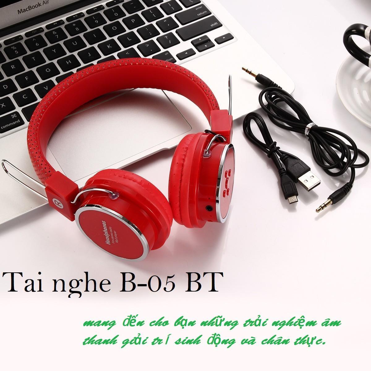 Tai Nghe Chơi Game, Tai Phone Bluetooth. Tai nghe B-05 BT Có Mic Extra Bass Âm thanh cực hay, Đeo Êm Tai Hỗ Trợ Đàm Thoại Chơi Game Cực Đỉnh.