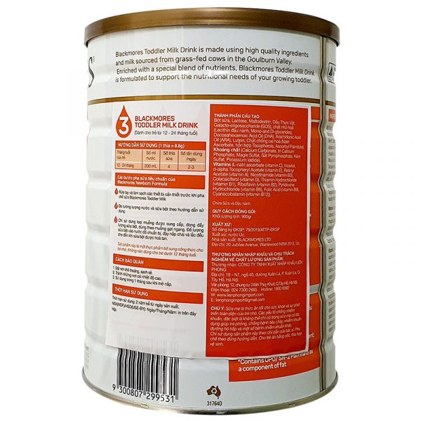 [Date 4.2026] Sữa Blackmores Úc số 3 lon 900g