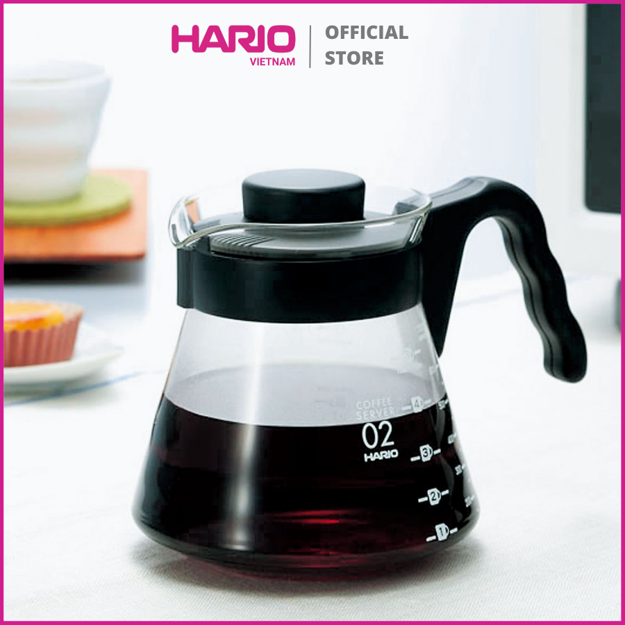 Bình server đựng cà phê Hario V60 Coffee Server size 02-700ml thủy tinh chịu nhiệt cao cấp VCS-02B