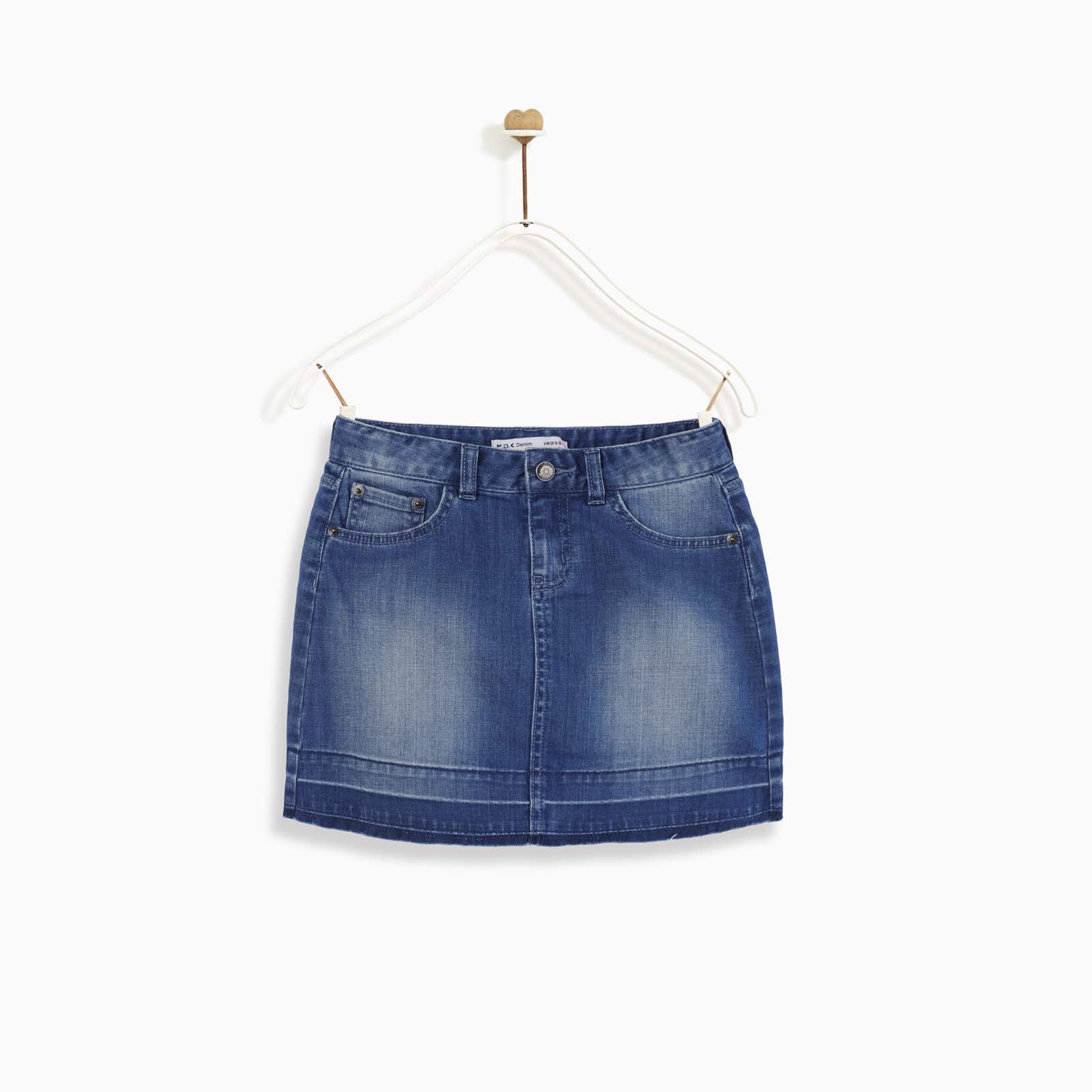 Chân váy denim bé gái M.D.K Pull-on denim release hem