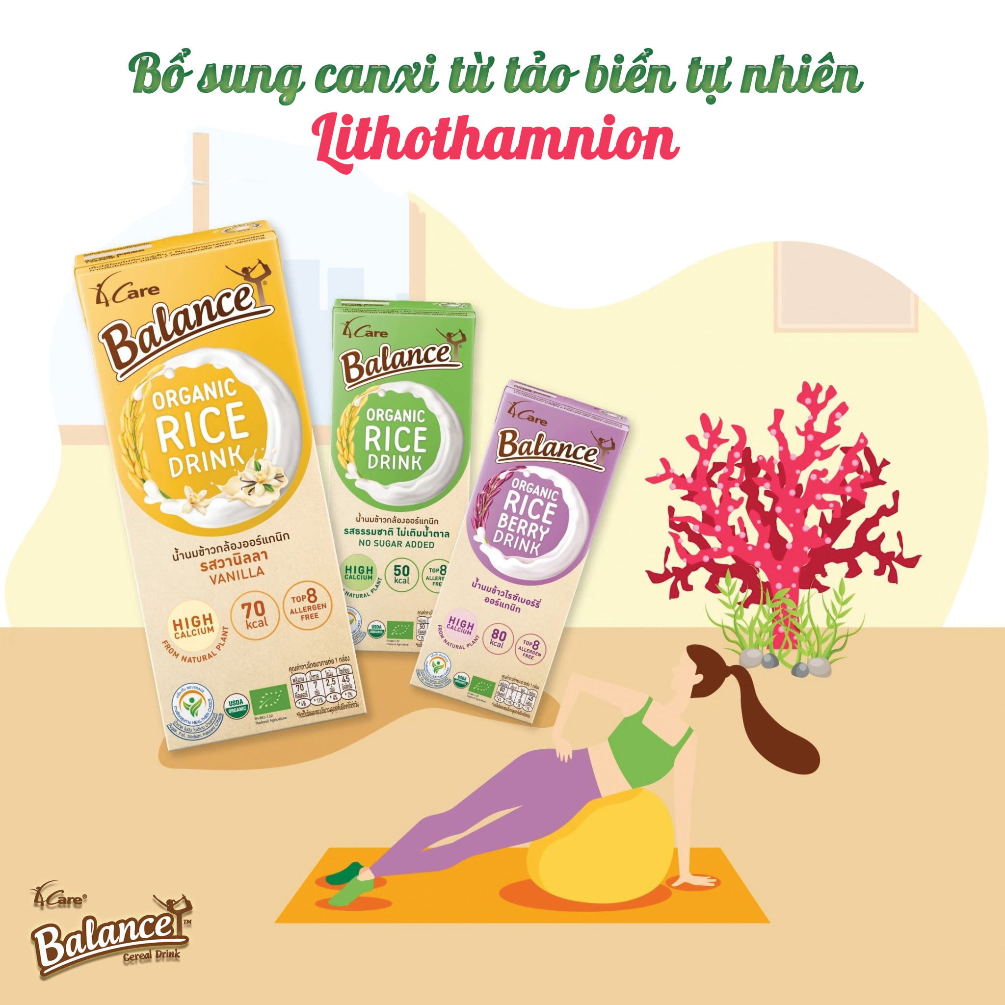 [Hoàn Tiền 15%]Sữa gạo hữu cơ  4Care Balance Organic Rice Drink 180ml