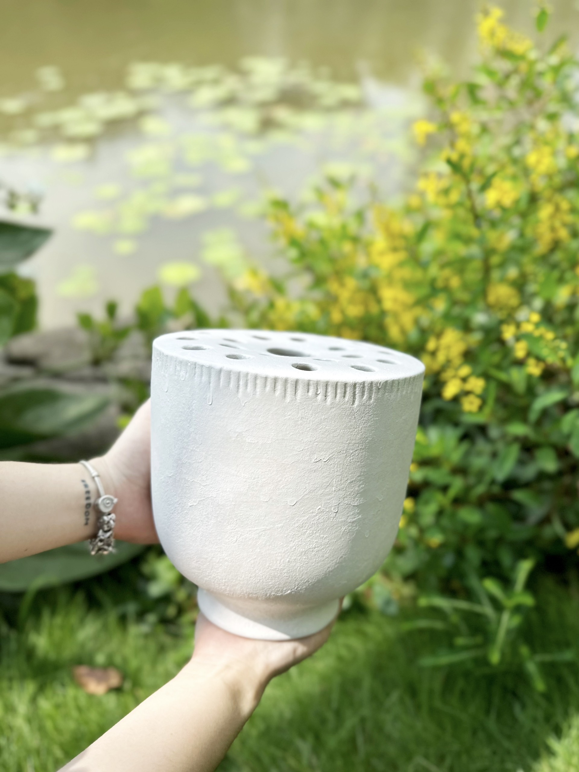 Đài Sen Lọ Cắm Sen Gốm Sứ Bát Tràng