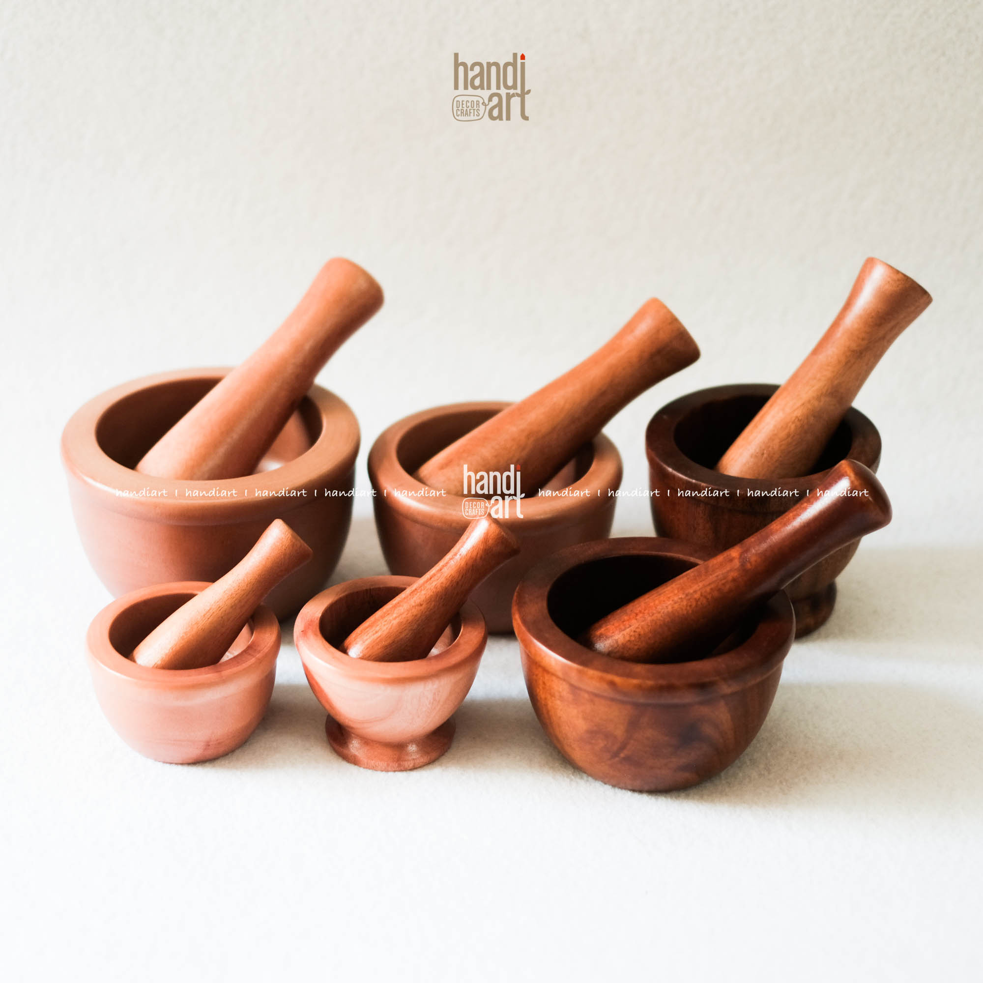 Cối & chày gỗ giã hành tỏi