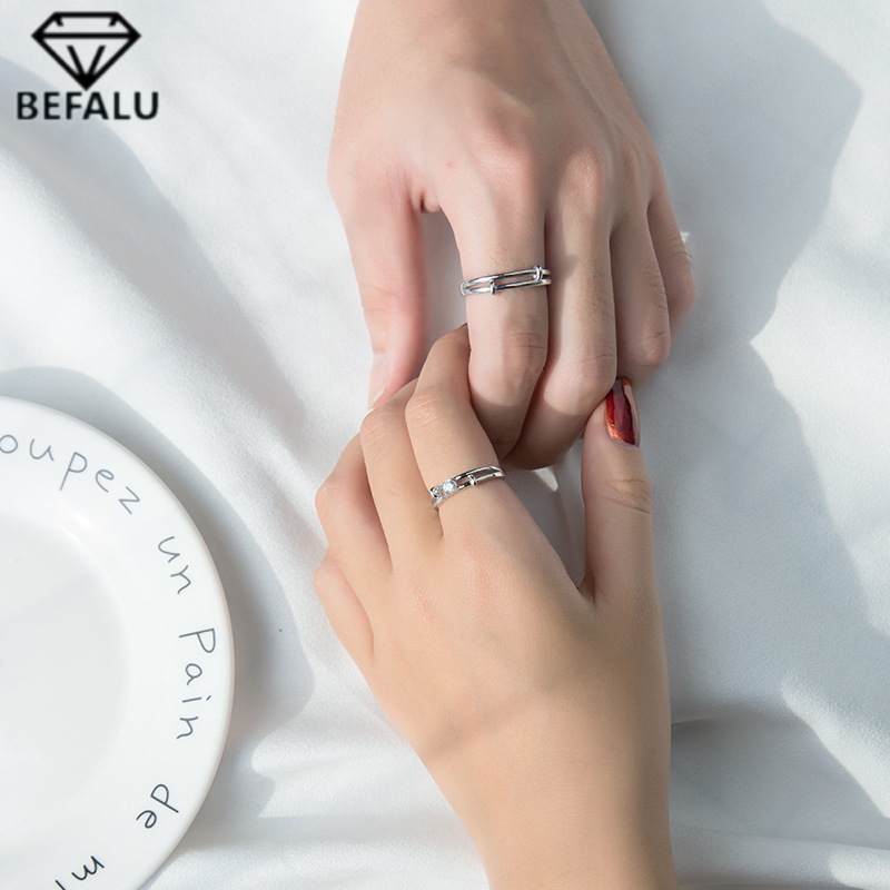 Nhẫn Đôi Bạc 925 Kiểu Hàn Quốc N26-27 Freesize- BEFALU