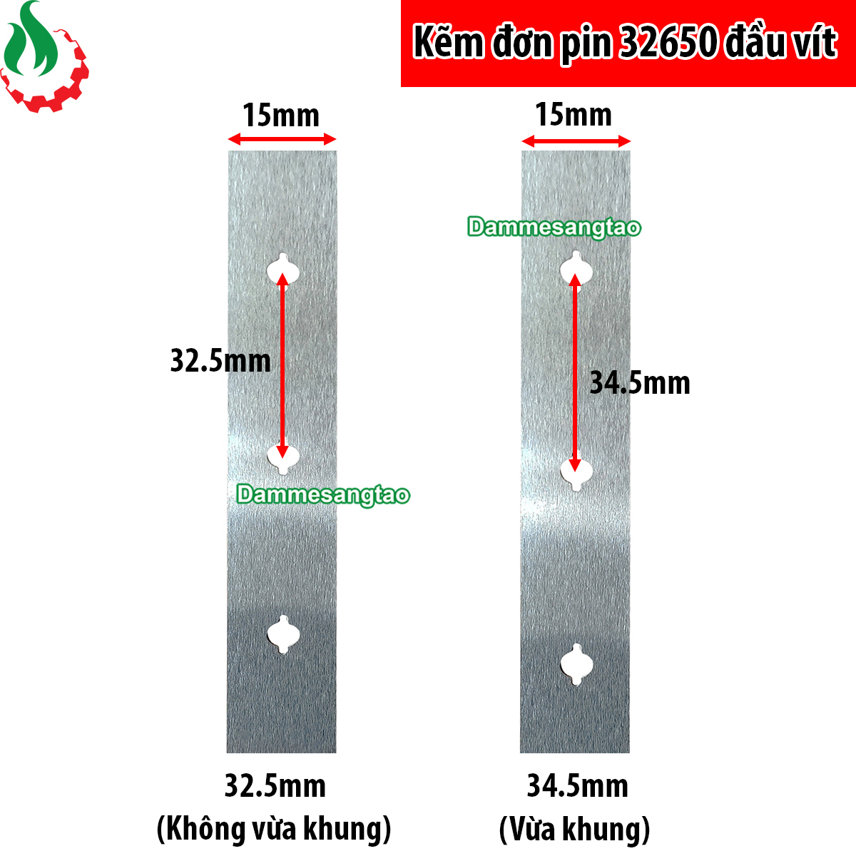 Kẽm đơn hàn pin 32650 đầu vít