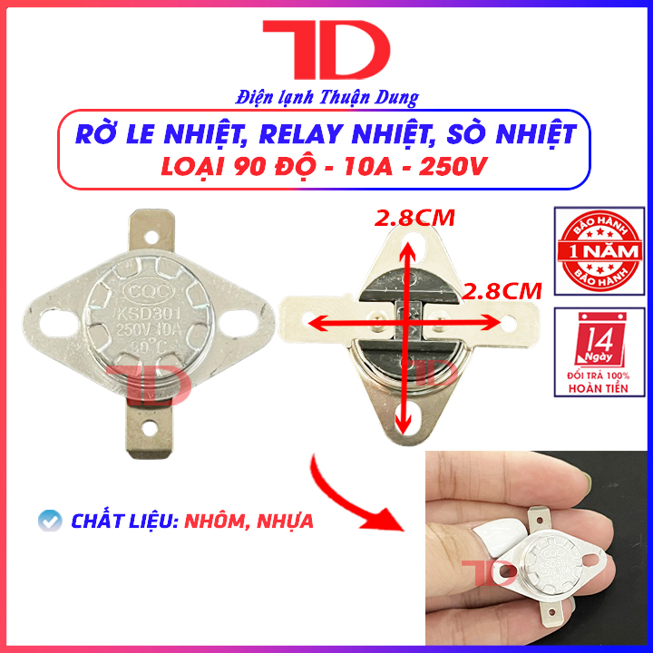 Rơ le, Relay nhiệt, sò nhiệt dùng để bảo vệ thiết bị khỏi bị quá nhiệt, Điện lạnh Thuận Dung