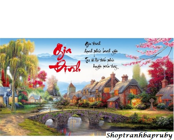 [HCM][Cam kết bán hàng đúng mẫu mã sản phẩm đảm bảo chất lượng] TRANH Tranh đính đá phong cảnh Gia đình hạnh phúc kích thước trung bình ✅110×61 cm -️ VS042