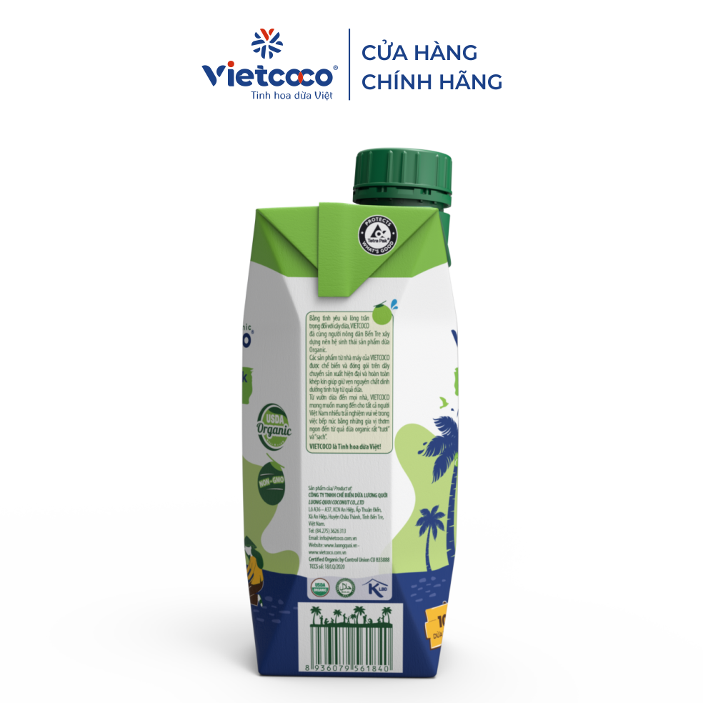 Sữa dừa Organic UHT Vietcoco - hộp 330ml