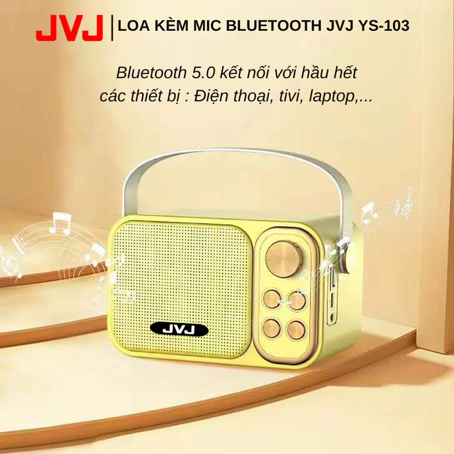 Loa bluetooth mini karaoke kèm mic JVJ YS-103 Không dây, kèm mic hát,icro Không dây, hỗ trợ hiệu ứng âm thanh, công suất loa lớn, Bass cực chuẩn, công suất 5W - Bảo hành 6 Tháng,loa bluetooth hát karaoke, loa mini bluetooth,loa hát karaoke mini