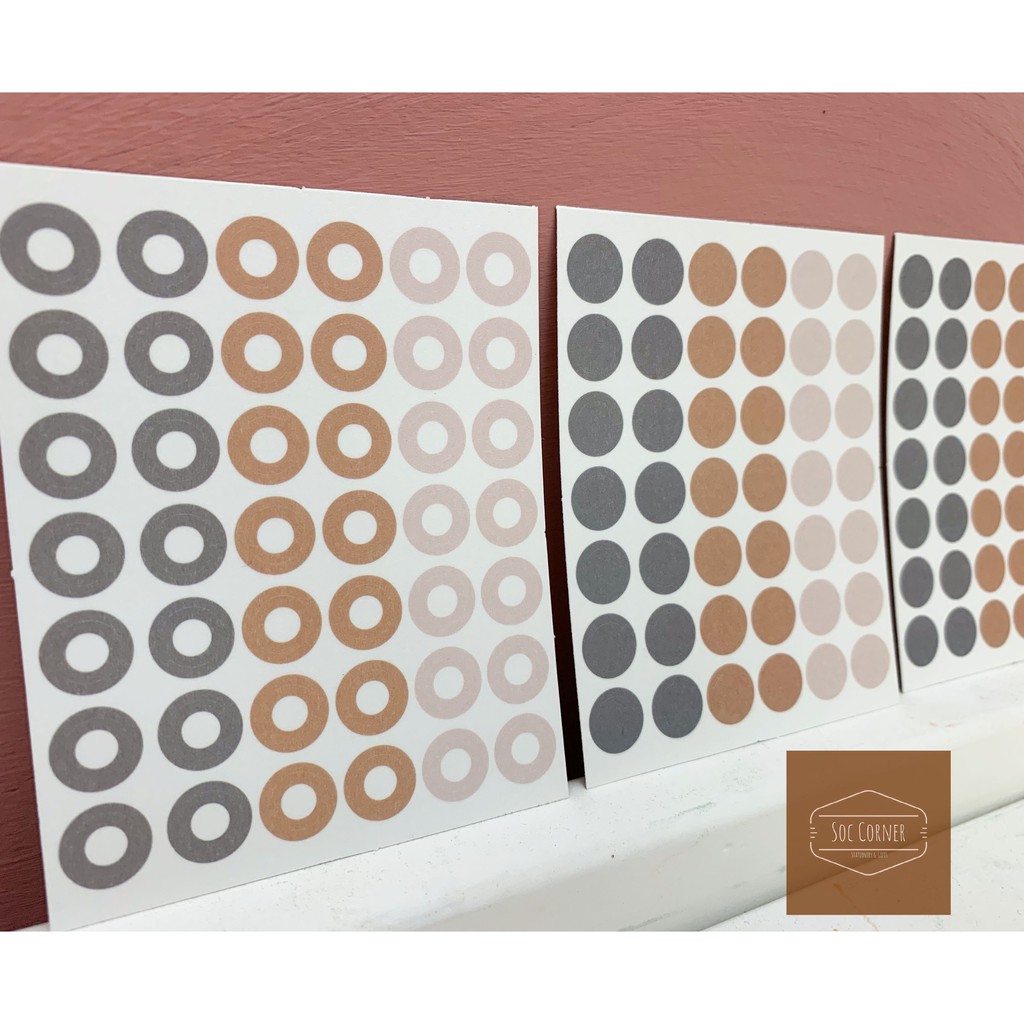 [HCM]Set Sticker dán tròn tông màu Pastel
