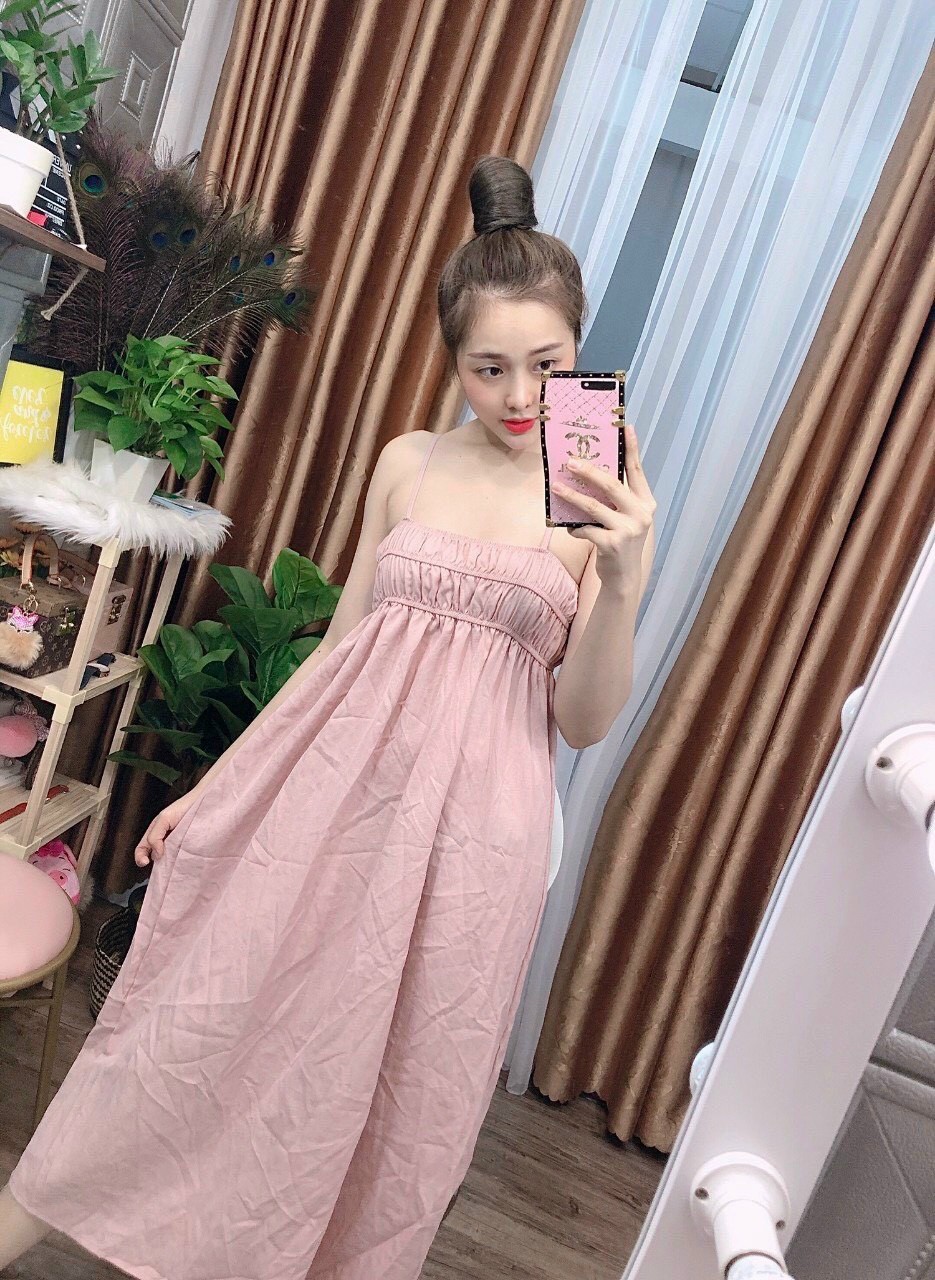 [ Siêu Phẩm ] Đầm Hai Dây Chun Ngực Siêu Dễ Thương ( kèm ảnh thật shop)
