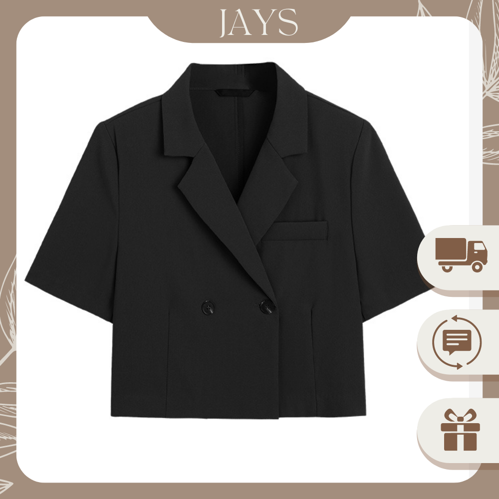 HOÀN TIỀN 20% - Áo Khoác Blazer Nữ Cổ Vest Cao Cấp Tay Lỡ Dáng Croptop Phong Cách Thời Trang JayStore AO KHOAC NU 001