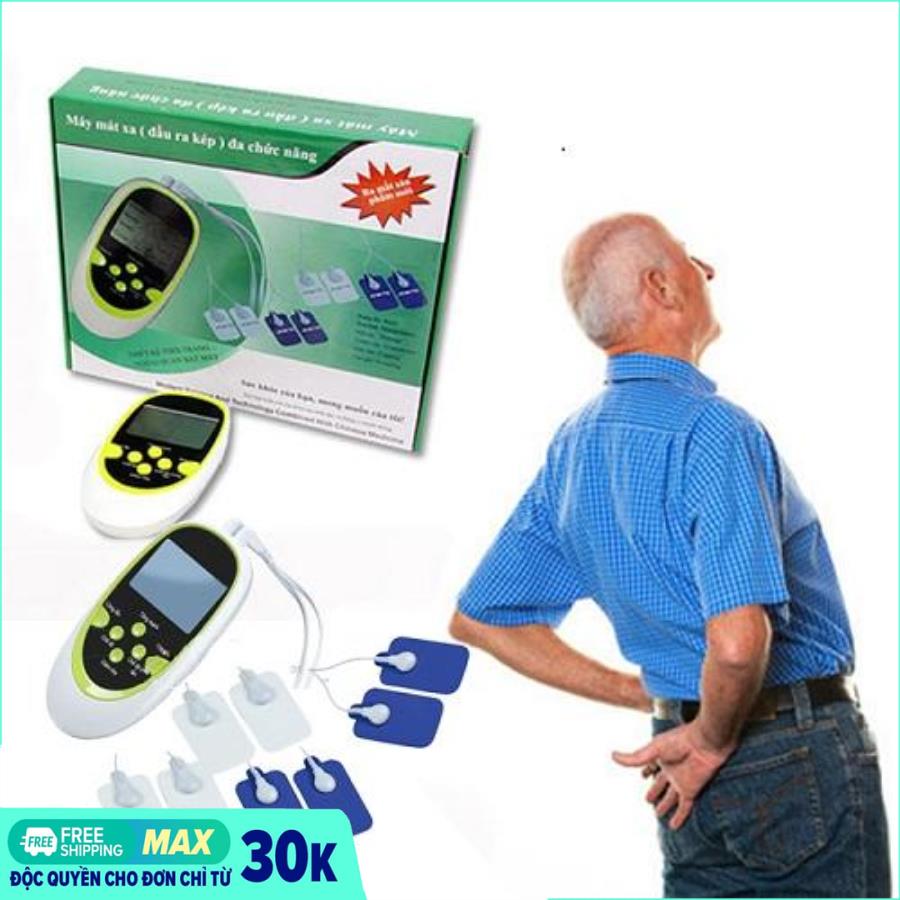 Máy Mát Xa Trị Liệu Xung Điện Tặng Kèm 8 Miếng Dán Đa Chức Năng