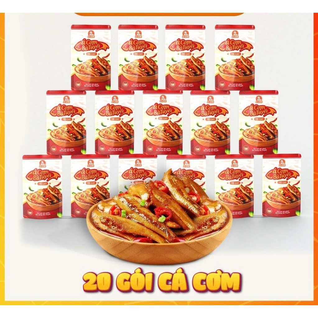 COMBO 20 gói Cá Cơm ĂN CÙNG BÀ TUYẾT đồ ăn vặt việt nam