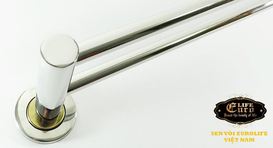 Máng treo khăn đôi Inox  Eurolife EL-B5 (Trắng vàng)