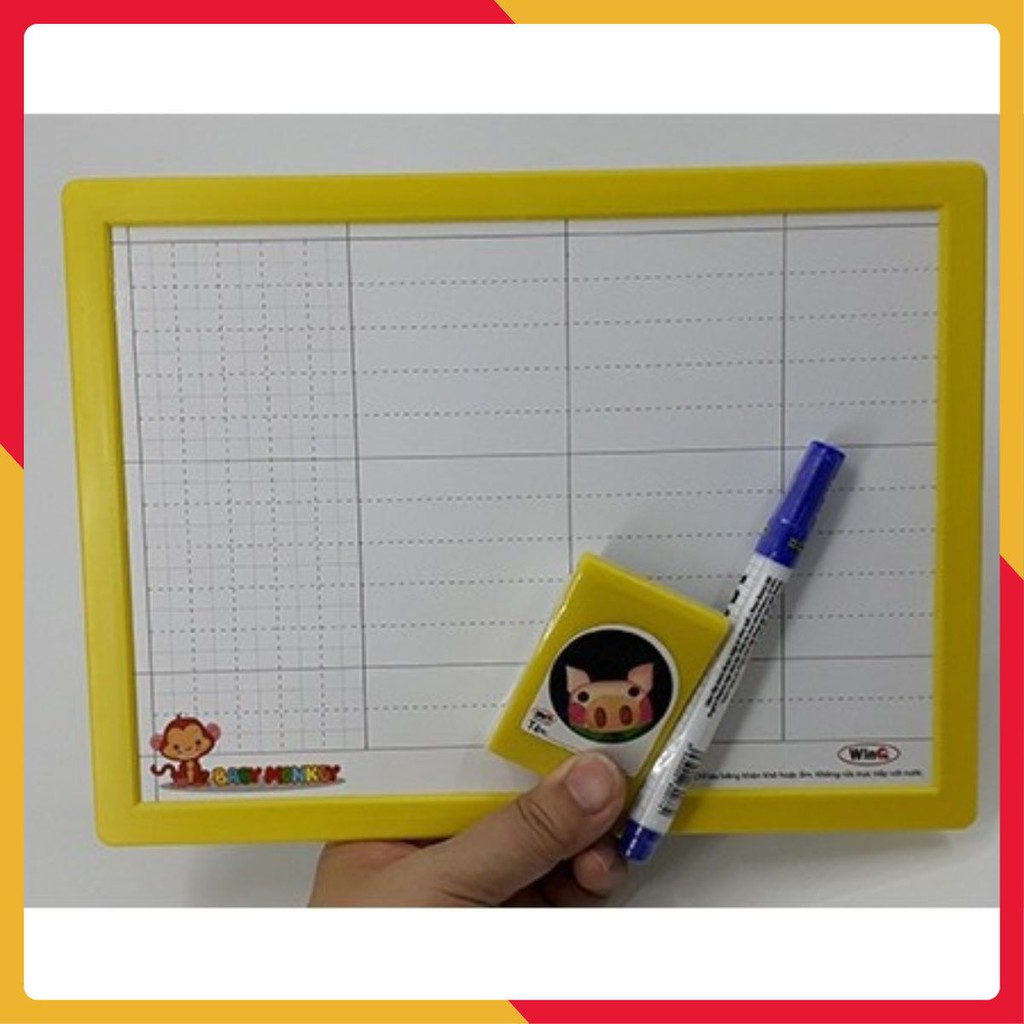 bảng 2 mặt viết phấn và bút dạ bảng xóa dc 30*20cm