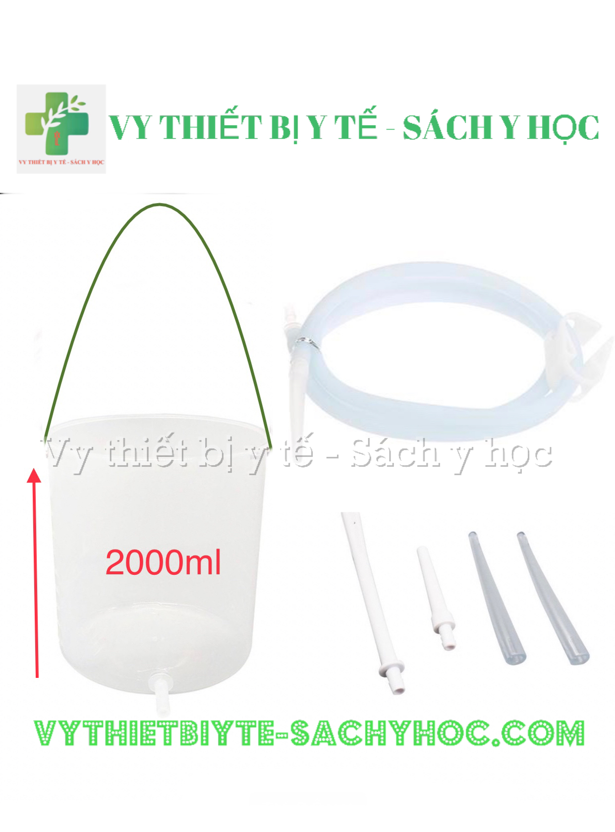 Bộ dụng cụ coffee enema 2 lít thải độc cà phê, thải độc đại tràng, túi súc ruột bằng silicon và túi xúc ruột