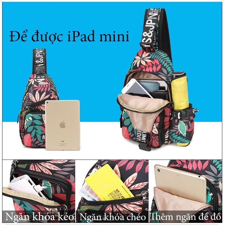 Balo đeo chéo một quai họa tiết.