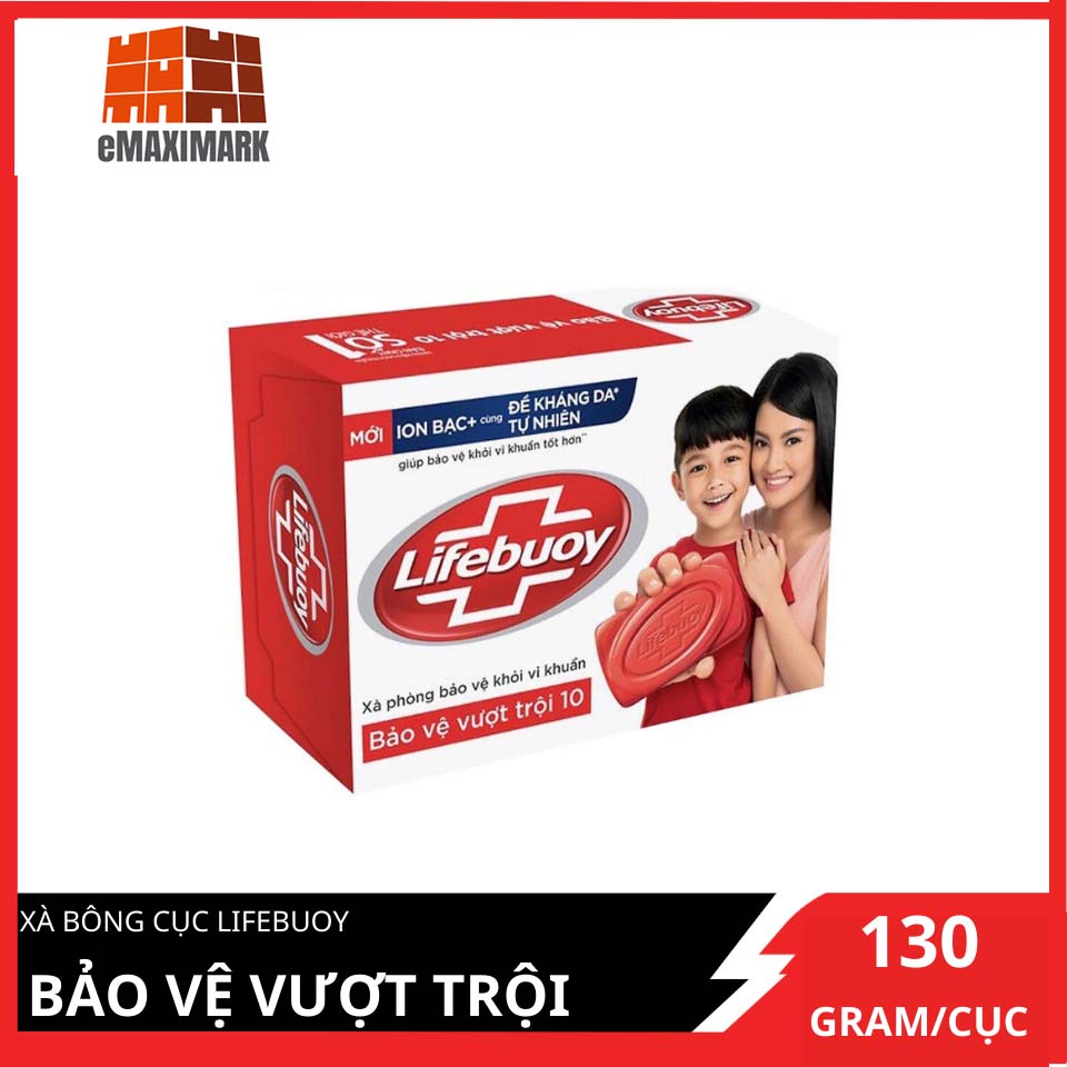 [HCM ship 2h] Xà Phòng Cục Lifebuoy Bảo Vệ Vượt Trội 10 (Đỏ) Hộp 125G