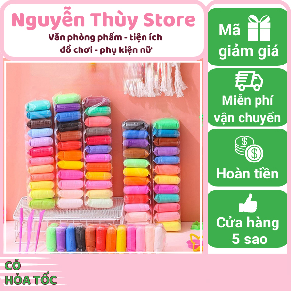 (36 màu chỉ 39k )Đất sét khô nhẹ chất lượng cao Nhật cho bé cùng gia đình, đất nặn an toàn cho trẻ em tăng sáng tạo, đồ chơi đất tạo hình tự khô Nhật Bản giá cực tốt cho các bé, đất sét Nhật tự khô nhiều màu cao cấp - Nguy