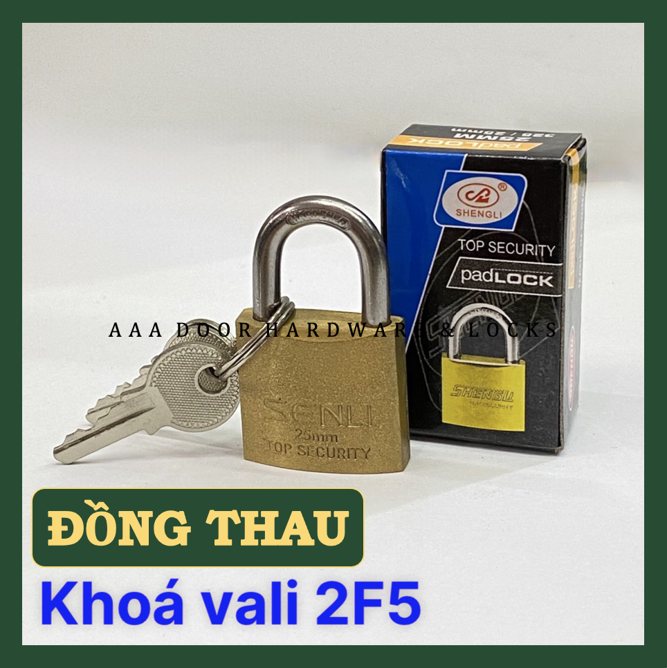Ổ khoá vali mini đồng thau 25mm 3 chìa khoá